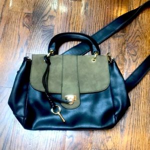 New Black/ Army Green faux leather purse
